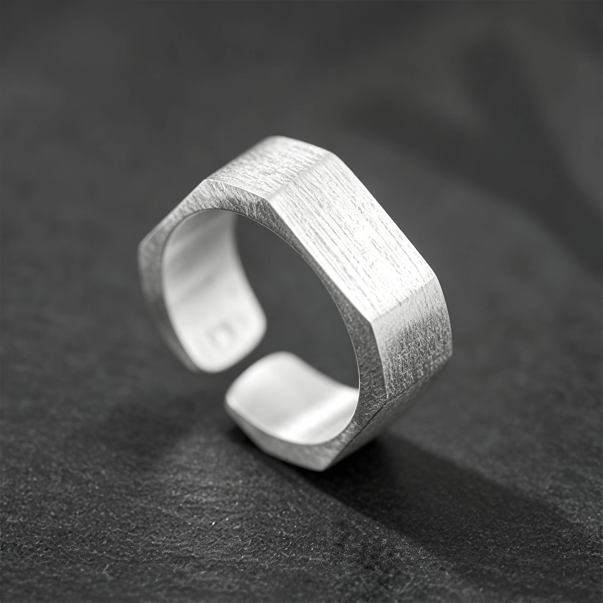 925 Silver Low-Allergy Square Ring Design, Gift for Her